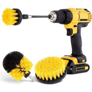4 Pcs Drill Brush Attachment Set -Power Scrubber Brush Cleaning Kit -All Purpose
